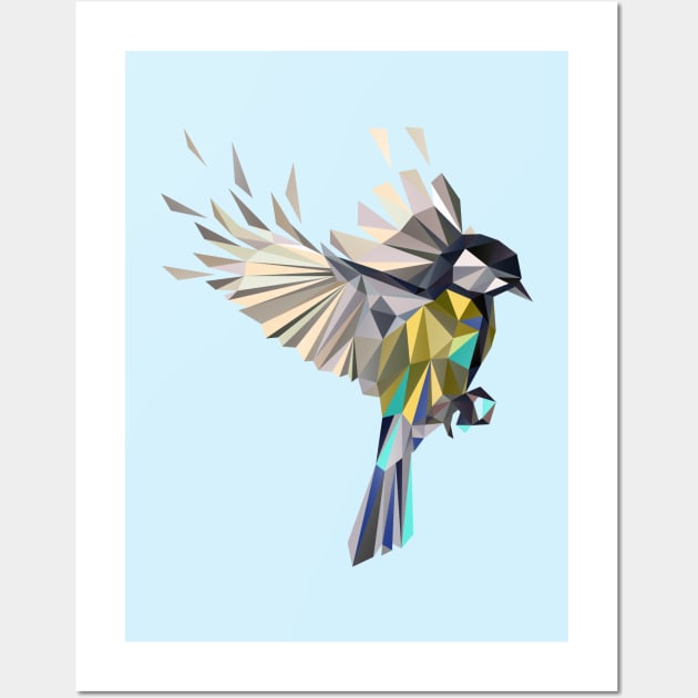 Songbird Cyanistes Caeruleus Blue Tit Bird Paridae Wall Art by XOOXOO